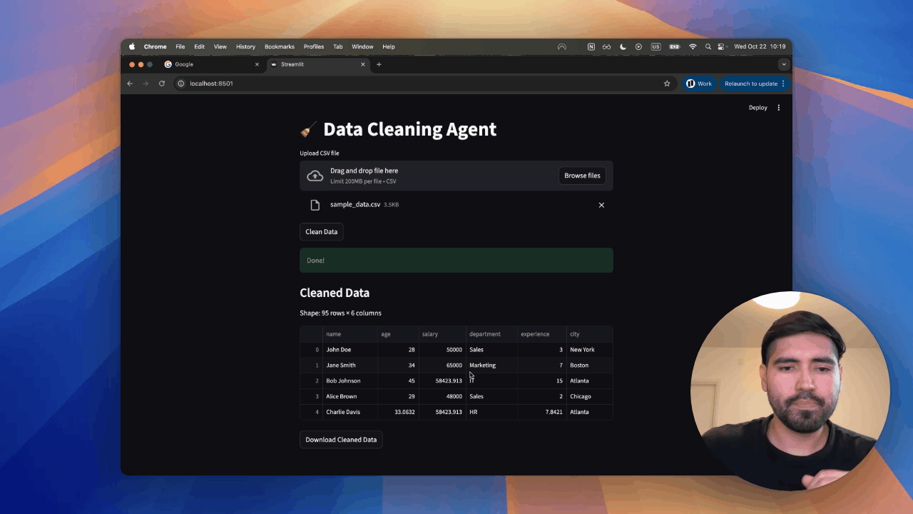 Animated demo of a talk-to-your-data Slackbot answering a business question in real time.